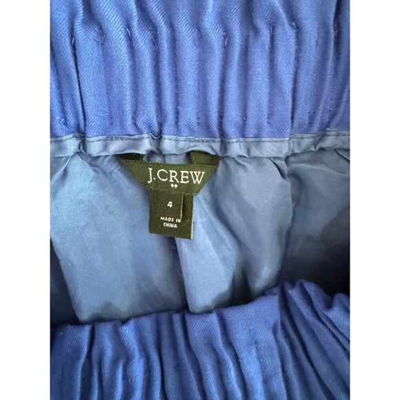 J.Crew Royal Blue Mini Skirt Size 4 Wool Blend Elastic Waist Pull-On Lined - Picture 5 of 8